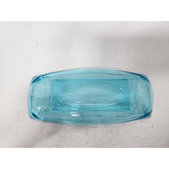 VTG Hazel Atlas Blue Glass Celery Dish Serving Tray Colony Square Rectangular - Picture 4 of 10